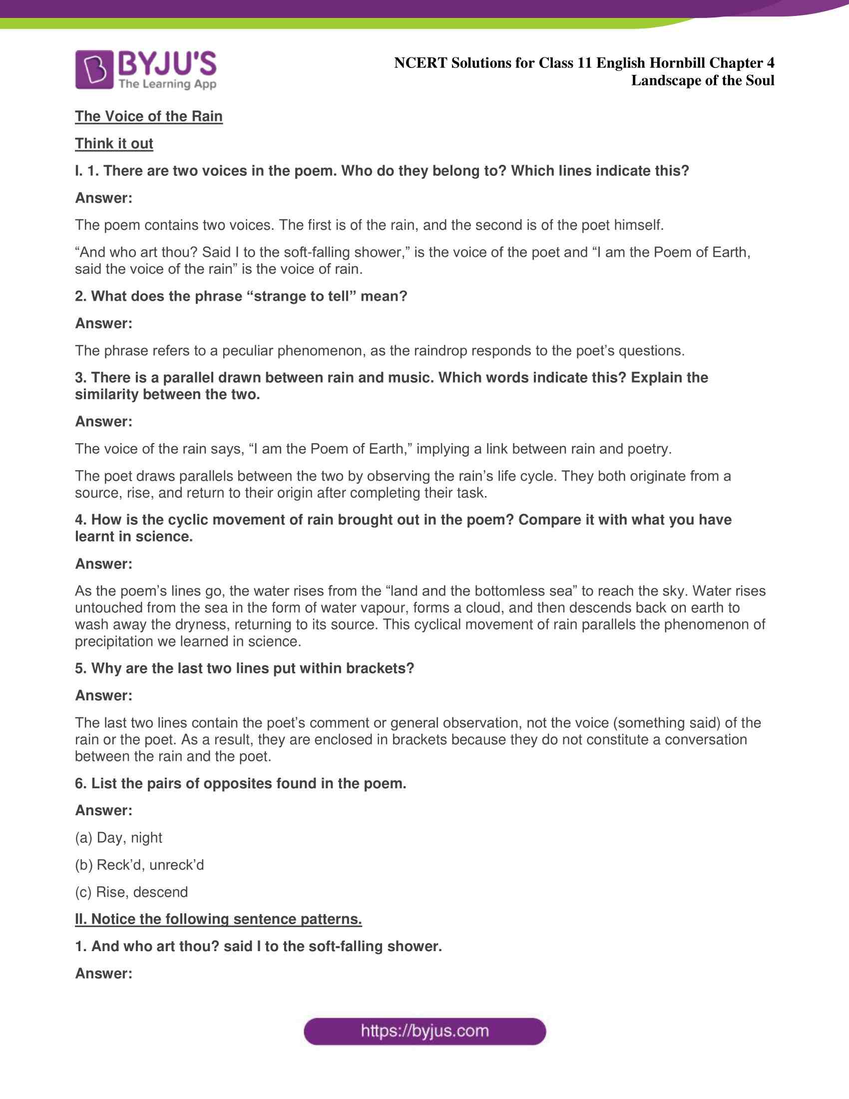 NCERT Solutions For Class 11 English Hornbill Reading Skills Chapter 4 
