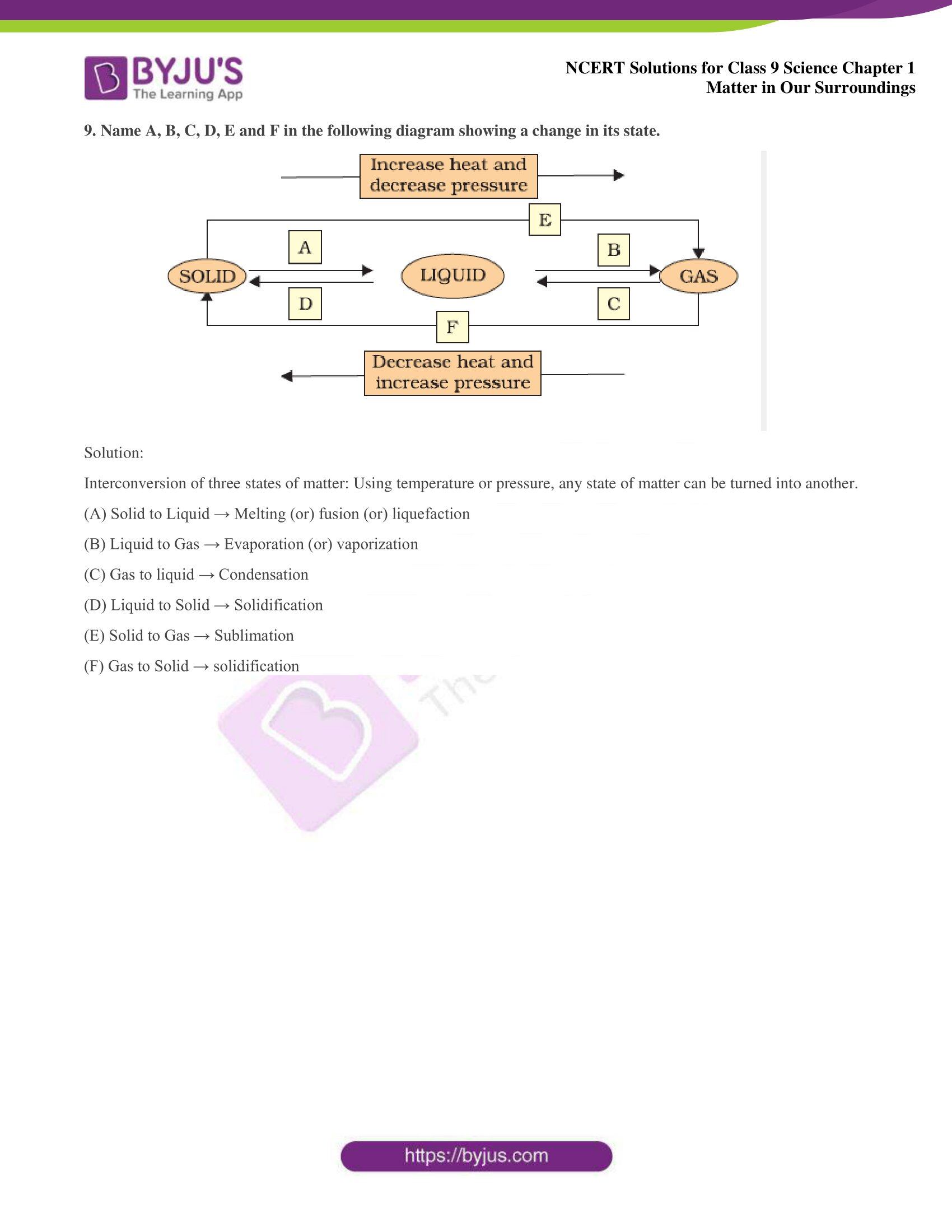 NCERT Solutions For Class 9 Science Chapter 1 Matter In Our Surroundings