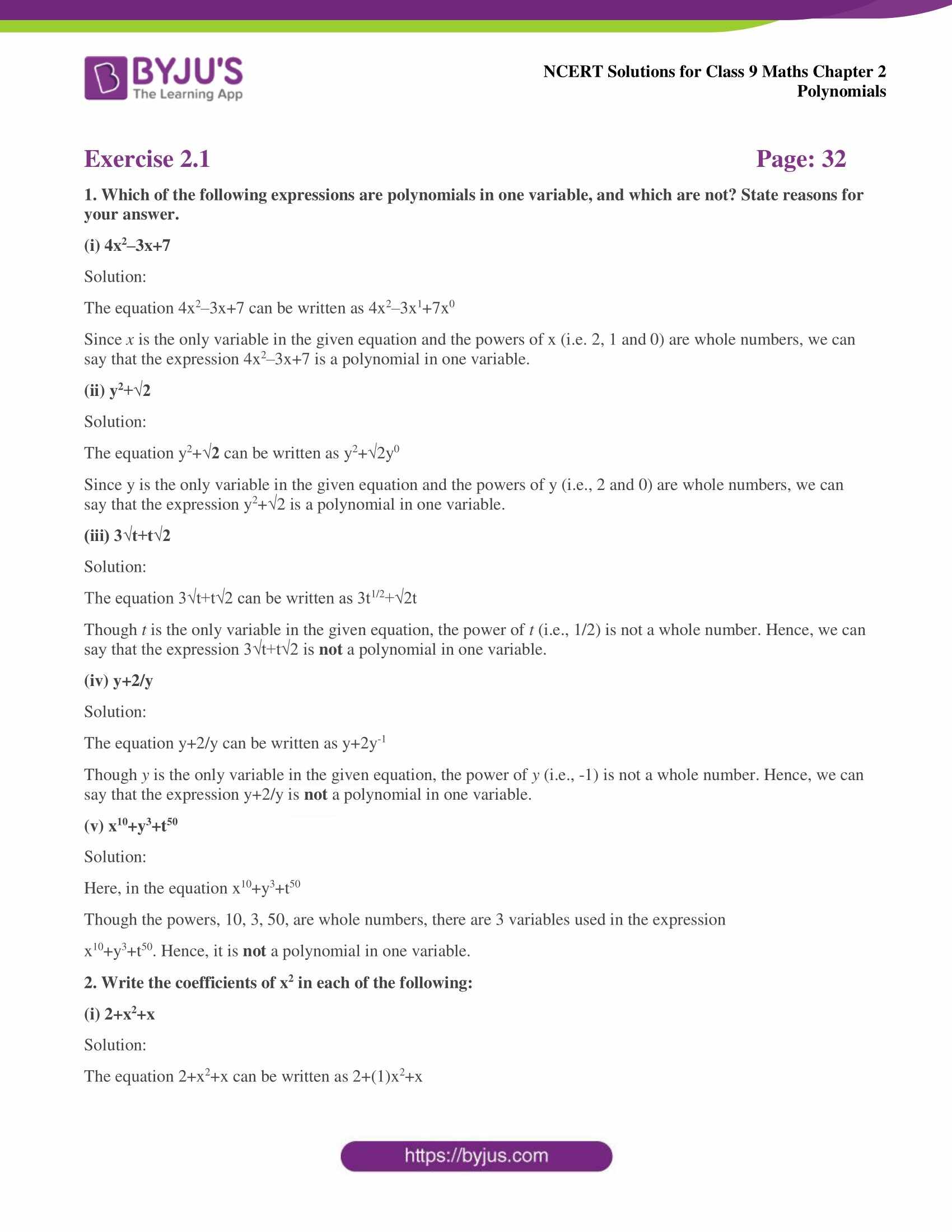 ncert solutions for class 9 maths april05 chapter 2 polynomials 01