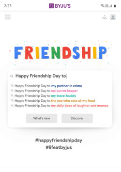 Friendship Day postcard