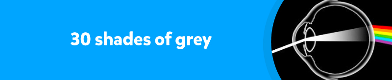 Human eyes can see and distinguish up to 30 shades of grey