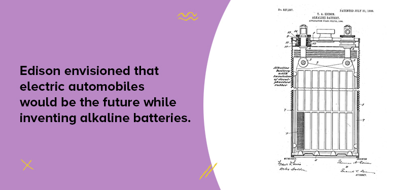 invention of Thomas Edison Alkaline Battery