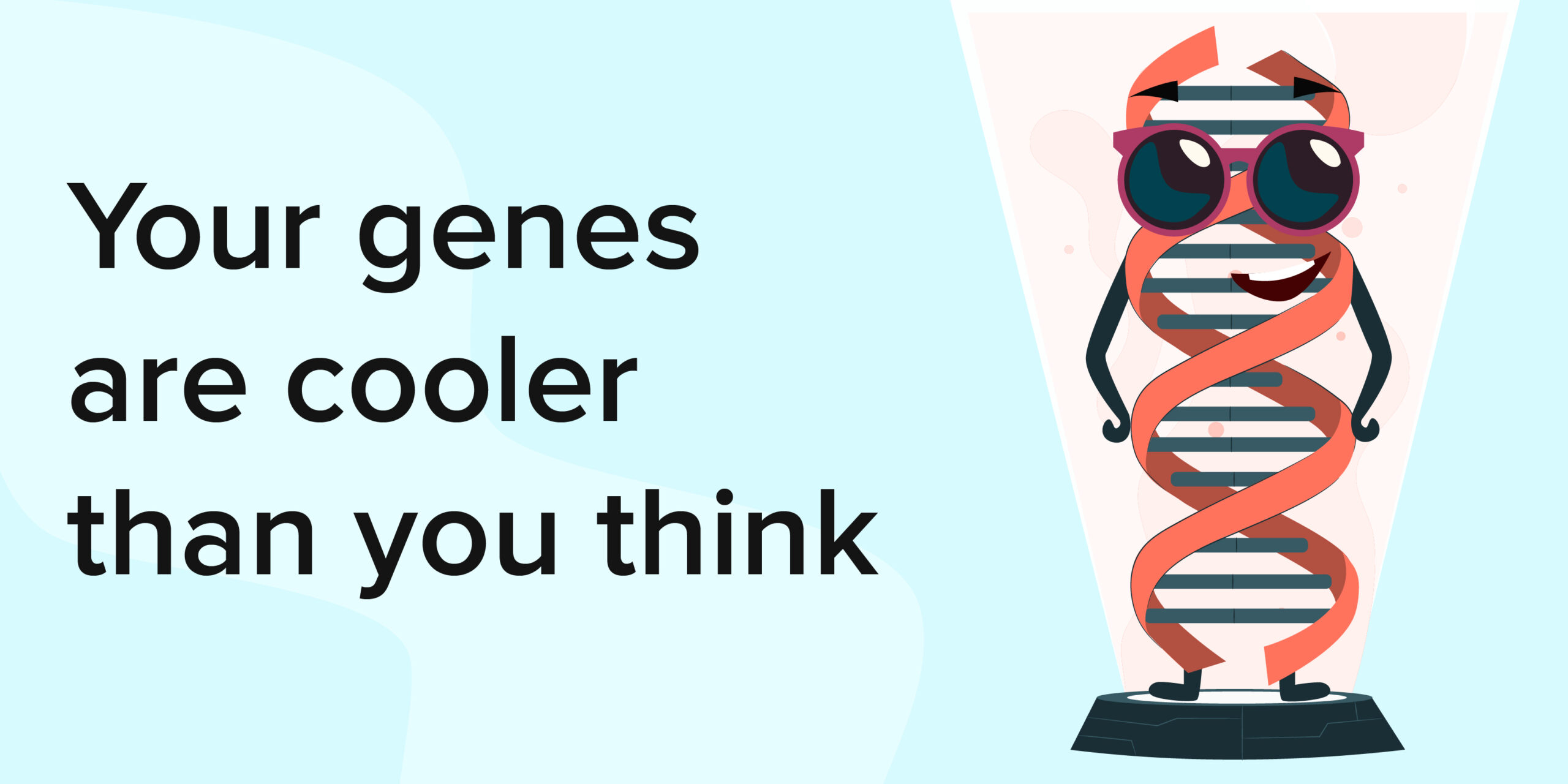 Image showing illustration of a DNA strand with sunglasses on