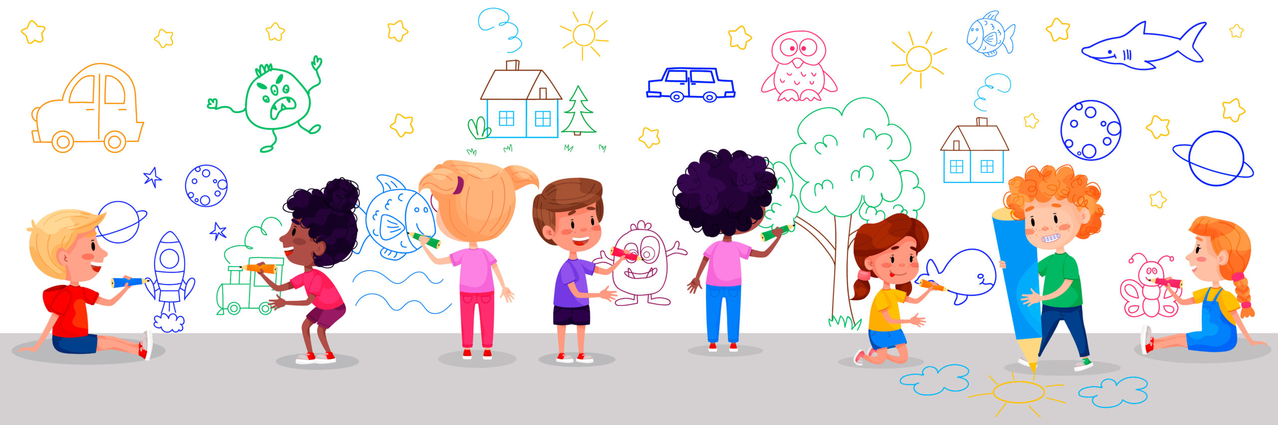 Children Drawing Outline Vector Images (over 43,000)