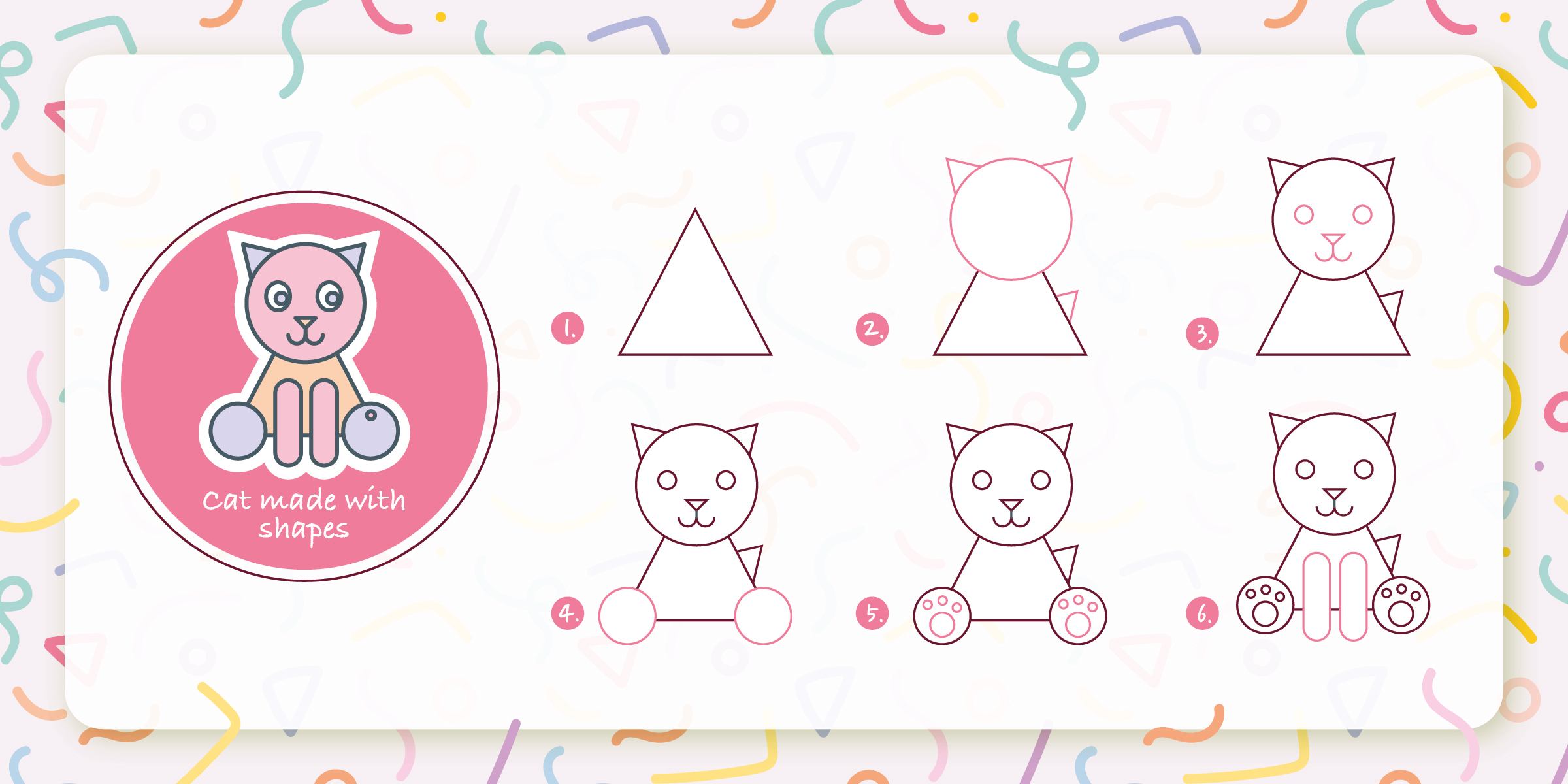 How To Draw Cats In Six Different Ways   A Step By Step Guide On How To Draw A Cat Using Shapes  