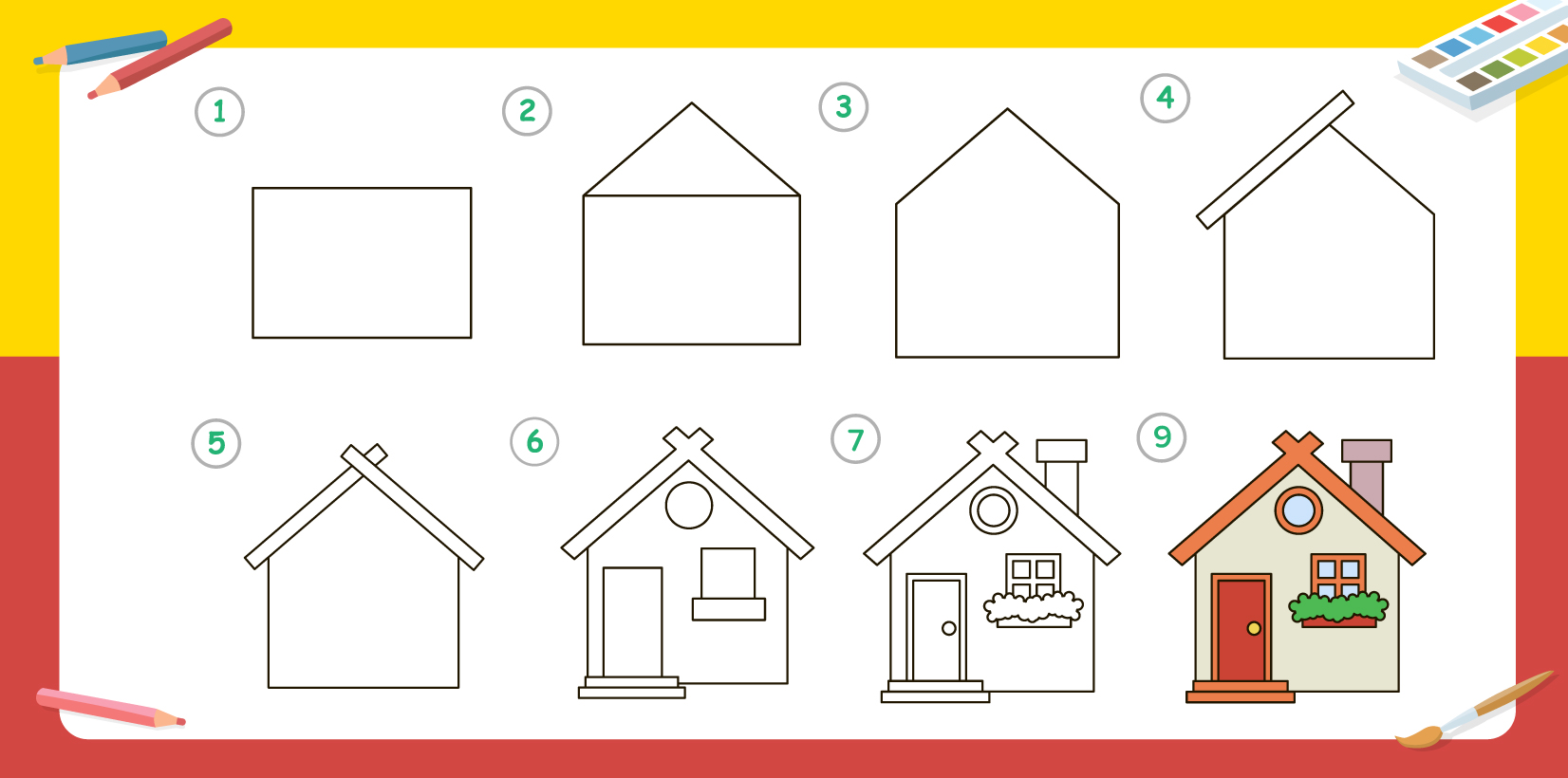 How to Draw a House | Easy House Drawing for Kids Step by Step :) | By  Activities For KidsFacebook