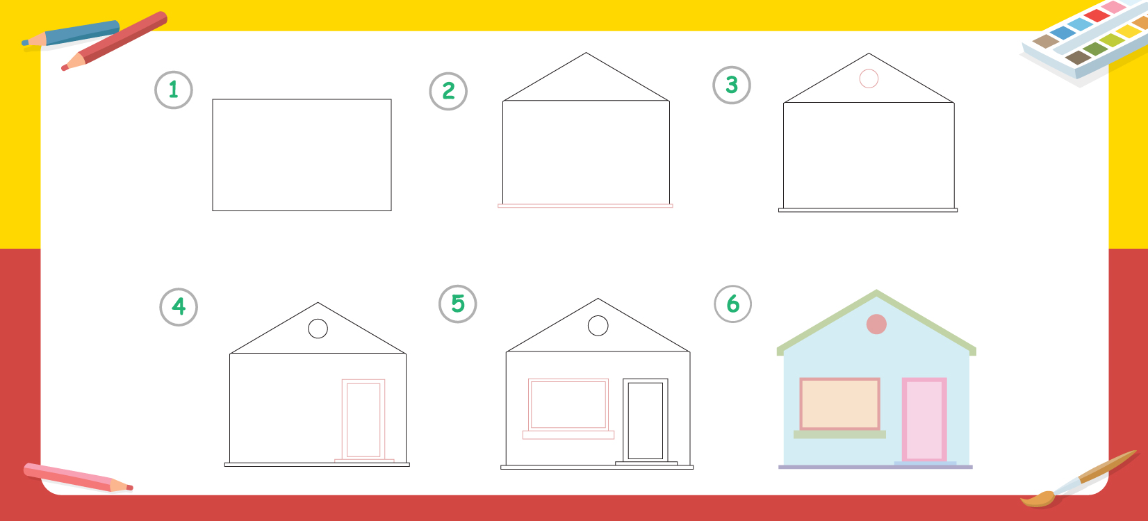 How to Draw a House for Kids House Drawing for Kids