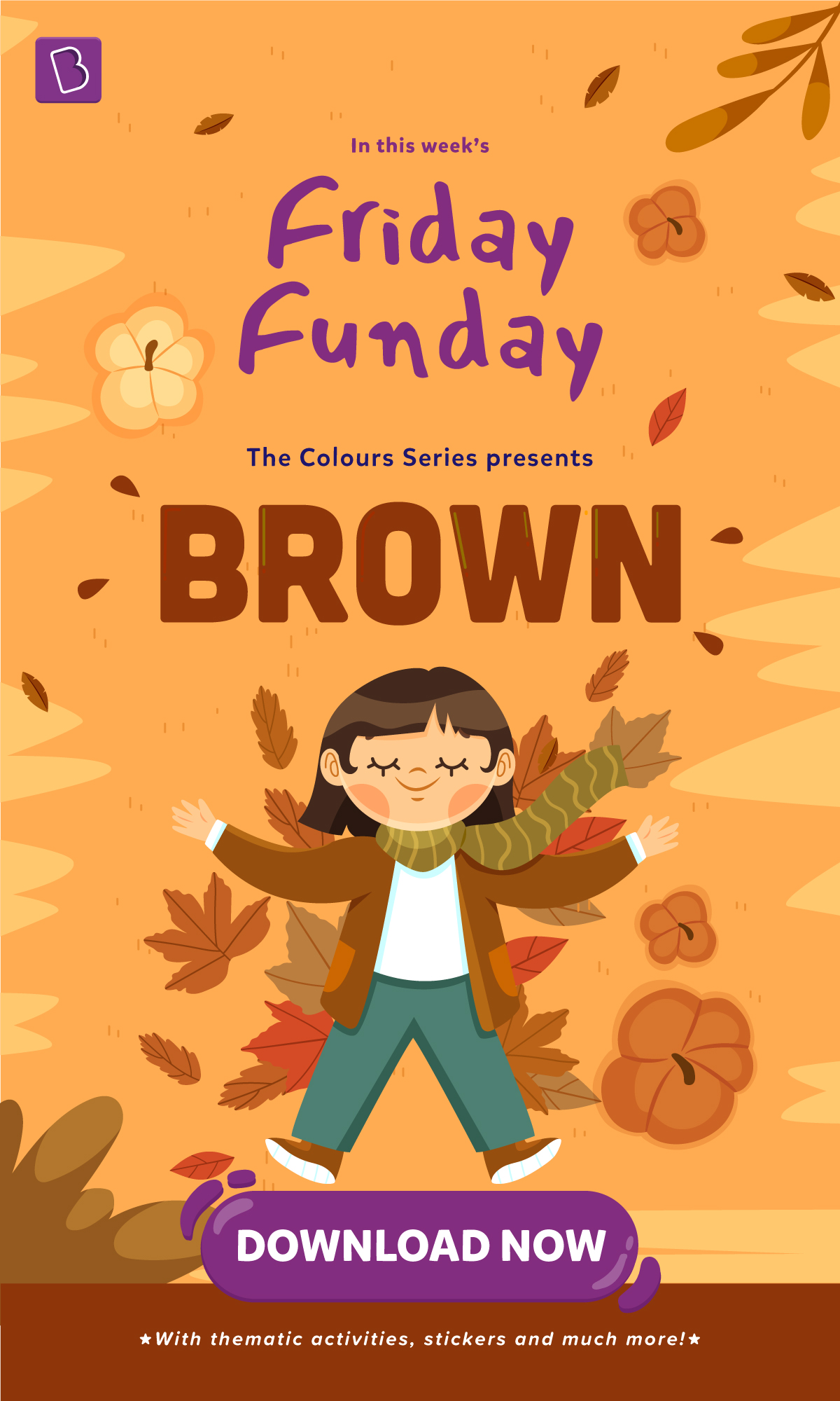 brown colour activity pack for children