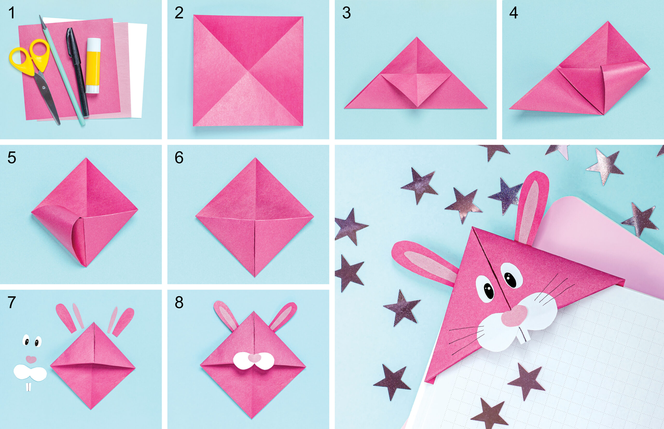 DIY PAPER BOOKMARKS, HOW TO MAKE KAWAII BOOKMARKS